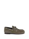 Proenza Schouler Suede Deck Loafers In Green