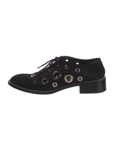 Pre-owned Proenza Schouler Suede Eyelet Trim Sneakers In Black