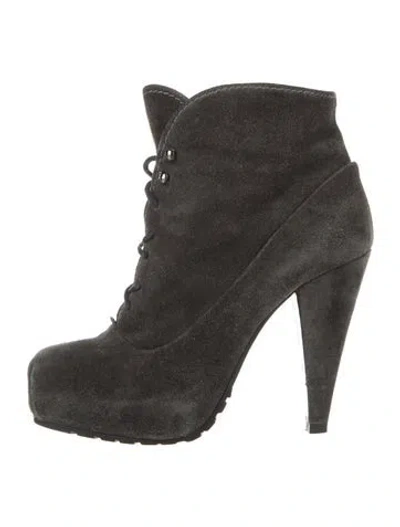 Pre-owned Proenza Schouler Suede Lace-up Boots In Black