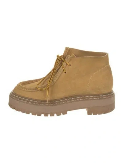 Pre-owned Proenza Schouler Suede Lace-up Boots In Neutral