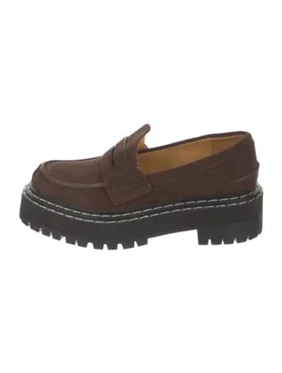 Pre-owned Proenza Schouler Suede Loafers In Brown