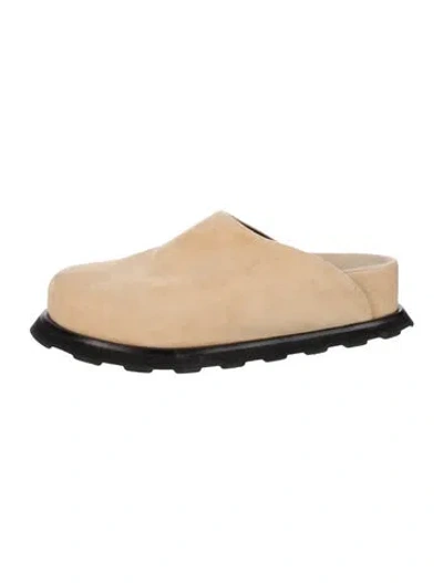 Pre-owned Proenza Schouler Suede Mules In Neutral