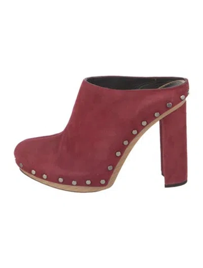 Pre-owned Proenza Schouler Suede Mules In Red