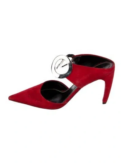 Pre-owned Proenza Schouler Suede Mules In Red