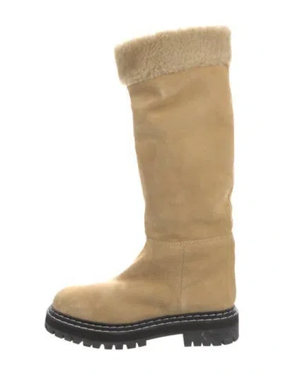 Pre-owned Proenza Schouler Suede Riding Boots W/ Tags In Neutral