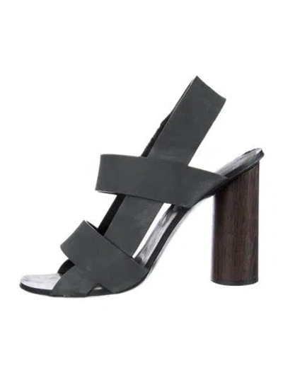 Pre-owned Proenza Schouler Suede Slingback Sandals In Gray
