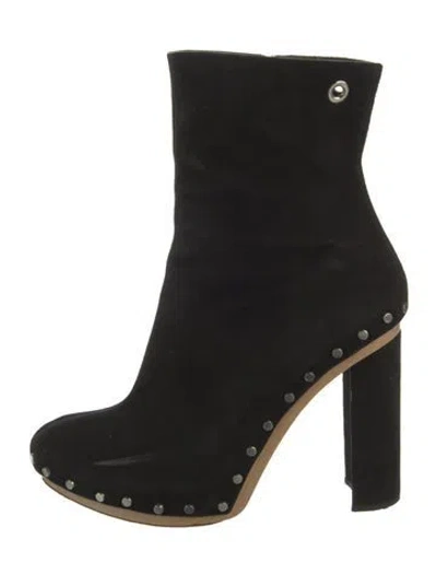 Pre-owned Proenza Schouler Suede Studded Accents Boots In Black
