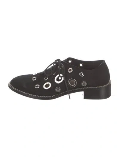 Pre-owned Proenza Schouler Suede Studded Accents Oxfords In Black