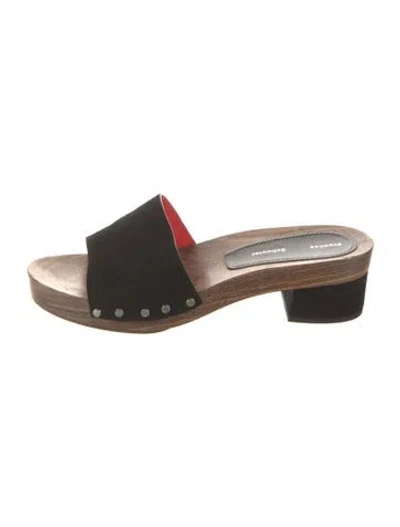Pre-owned Proenza Schouler Suede Studded Accents Slides In Black