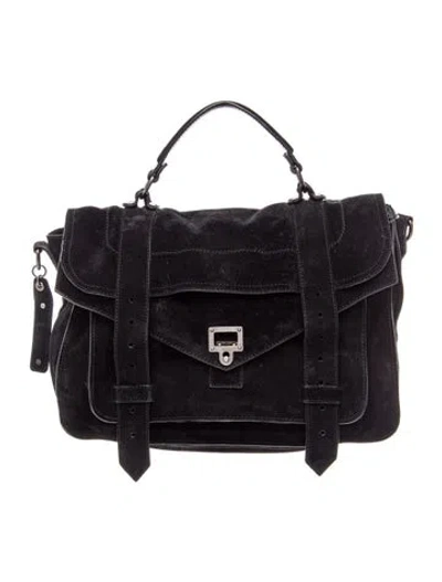 Pre-owned Proenza Schouler Suede Top Handle Bag In Black