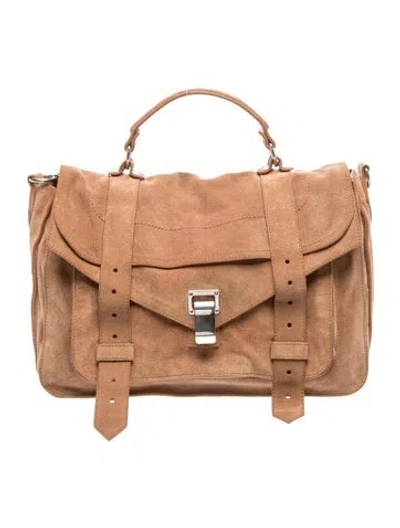 Pre-owned Proenza Schouler Suede Top Handle Bag In Brown