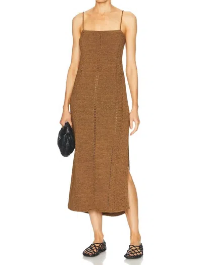 PROENZA SCHOULER SUKI DRESS IN VISCOSE RIBBON KNIT IN OCHRE