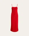 Proenza Schouler Priya Bi-stretch Cotton Maxi Dress In Red