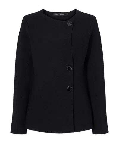 Proenza Schouler Sukki Pleated Tweed Coat In Black