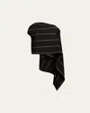 Proenza Schouler Sutton Striped Drape Bi-stretch Viscose Top In Black Multi