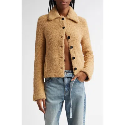 Proenza Schouler Sylvie Bouclé Knit Jacket In Light Camel