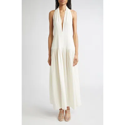 Proenza Schouler Tala Drop Waist Halter Georgette Maxi Dress
