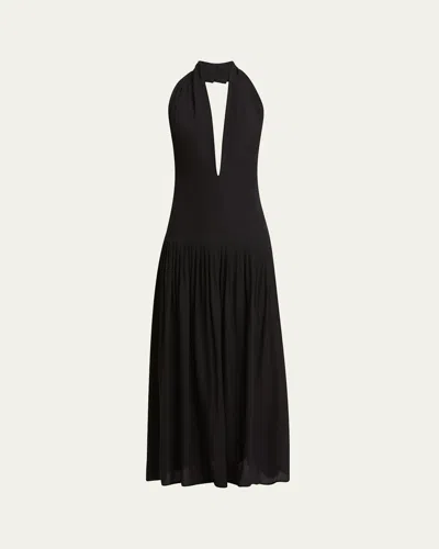 PROENZA SCHOULER TALA HALTER VISCOSE GEORGETTE DRESS