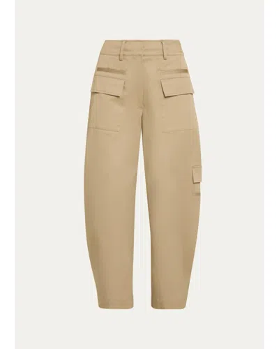 Proenza Schouler Talla Barrel-leg Cotton Cargo Pants In Wood