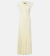 Proenza Schouler Tamara Draped Crêpe Jersey Maxi Dress In Yellow
