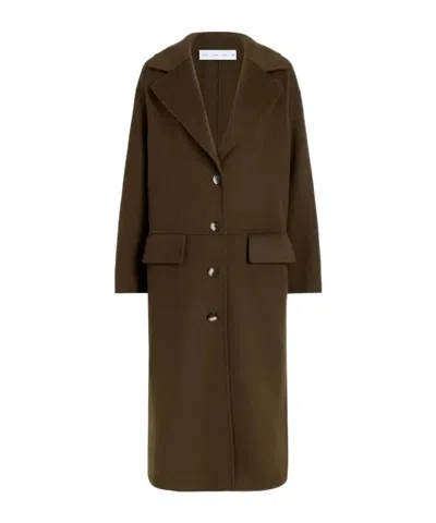 Proenza Schouler Tammy Button-fastening Patch-pocket Coat In Green