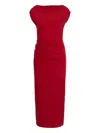 Proenza Schouler Draped Cowl-neck Midi Day Dress In Red