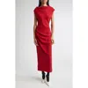 Proenza Schouler Draped Cowl-neck Midi Day Dress In Red