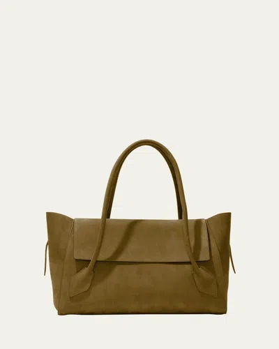 Proenza Schouler Tate East-west Satchel Bag In Nubuck Calfskin In Ltbrwn