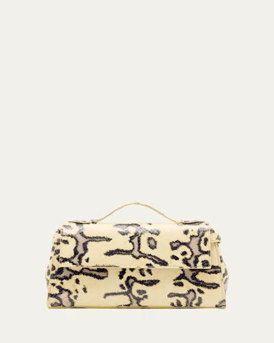 Proenza Schouler Tate Python-print Leather Clutch Bag In Neutral