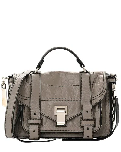 Proenza Schouler Taupe Lambskin Leather Paper Tiny Ps1 Plus Zip Satchel  (authentic Pre-loved)