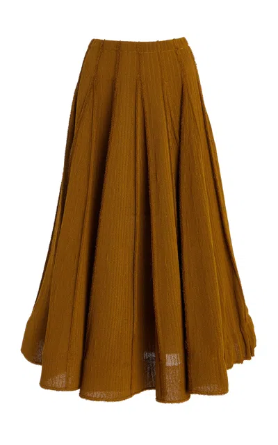 Proenza Schouler Tavia Fridge Knitted Midi Skirt In Olive