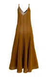 Proenza Schouler Tavia Fringe Knitted Midi Dress In Olive