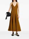 Proenza Schouler Tavia Fringe Knitted Midi Dress In Gold