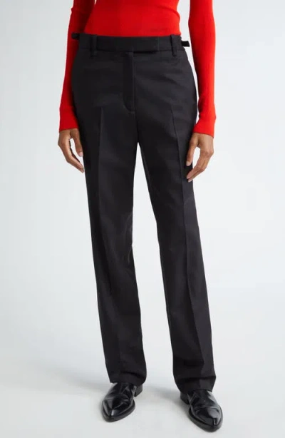 Proenza Schouler Teddy Stretch Wool Twill Pants In Black