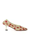 Proenza Schouler Tee Embroidered Stretch-mesh Pumps In Red