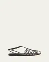 Shop Proenza Schouler Tee Leather Caged Gladiator Sandals In Black