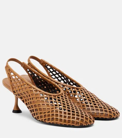 Proenza Schouler Tee Leather Slingback Pumps In Animal Print
