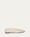 Proenza Schouler Tee Perforated Leather Ballerina Flats In Ivory