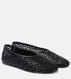 Proenza Schouler Black Tee Perforated Ballerina Flats In Black