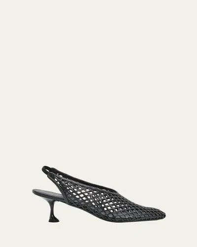 Proenza Schouler Tee Perforated Leather Slingback Pumps In Black