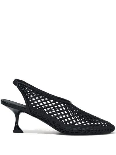 Proenza Schouler Tee Perforated Leather Slingback Pumps In Black