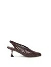 Proenza Schouler Tee Perforated Slingback Pumps In Brown