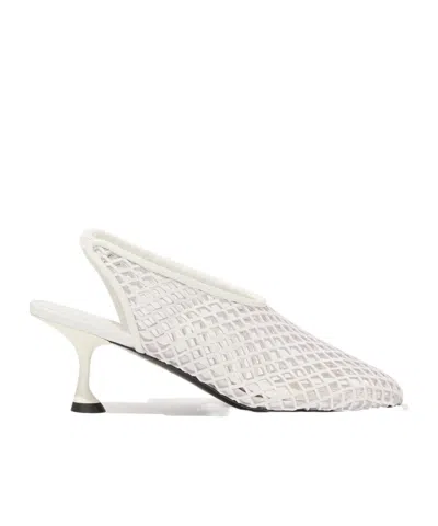 Proenza Schouler Tee Perforated Leather Slingback Pumps In Ivory