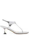 Proenza Schouler Metallic Leather Kitten-heel Thong Sandals In Grey