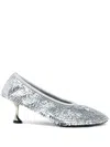 Proenza Schouler Tee Sequined Mesh Pumps In Silver