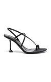 Proenza Schouler Tee Slingback Satin Sandals In Black