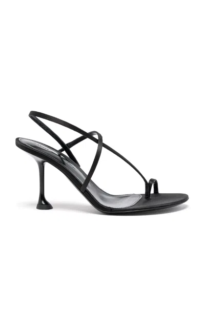 Proenza Schouler Tee Slingback Satin Sandals In Black