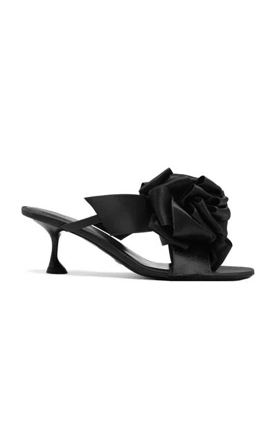 Proenza Schouler Tee Souvenir Satin Sandals In Black