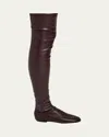 Proenza Schouler Tee Stretch Faux Leather Over-the-knee Boots In Brown