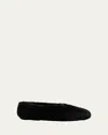 Proenza Schouler Tee Suede Mary Jane Ballerina Flats In Black